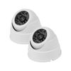 Laroal 2pcs Dome Simulation Security Camera White Simulation Surveillance Camera With Flashing LED Light Indoor Surveillance Camera (White)