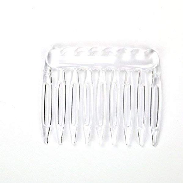 Pomeat Pack of 30 Clear Plain Plastic Smooth Hair Clips Combs Wire Twist Bridal Wedding Veil Combs,9 Teeth Designed