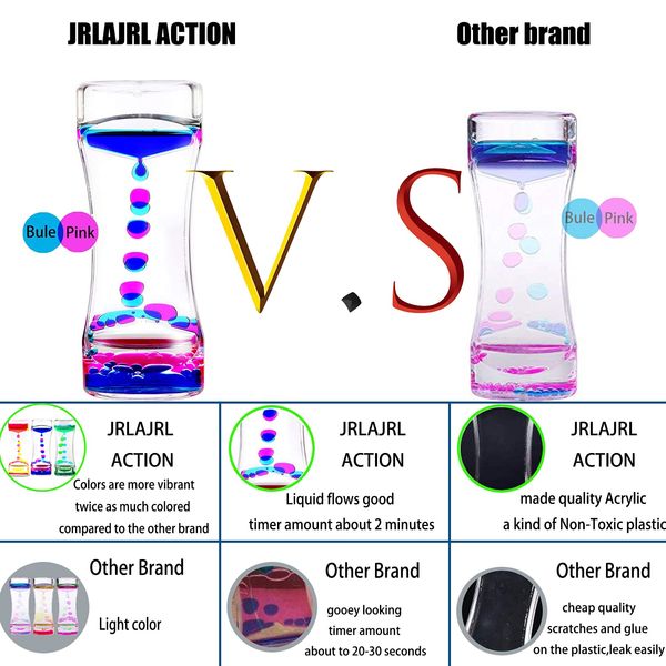 JRLAJRL 3 Pack Liquid Motion Bubbler Timer Sensory Calming Fidget Toy Autism Community Toys for Kids Teenager Adults