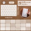 URROMA Plastic Sewing Template,Sashiko Large Rectangular Plastic Sewing Template Geometric Pattern Embroidery Pattern Sewing Stabilizer 20pcs