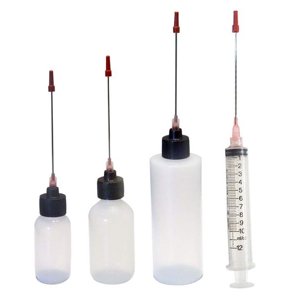 Plastic Squeeze Bottles 1oz, 2oz, 4oz, and 10ML All with 3" Stainless Applicators