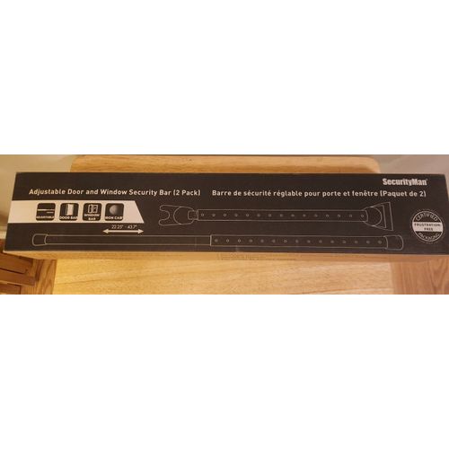 Securityman  Adjustable Sliding Door or Window Security Bar (2 Pack)