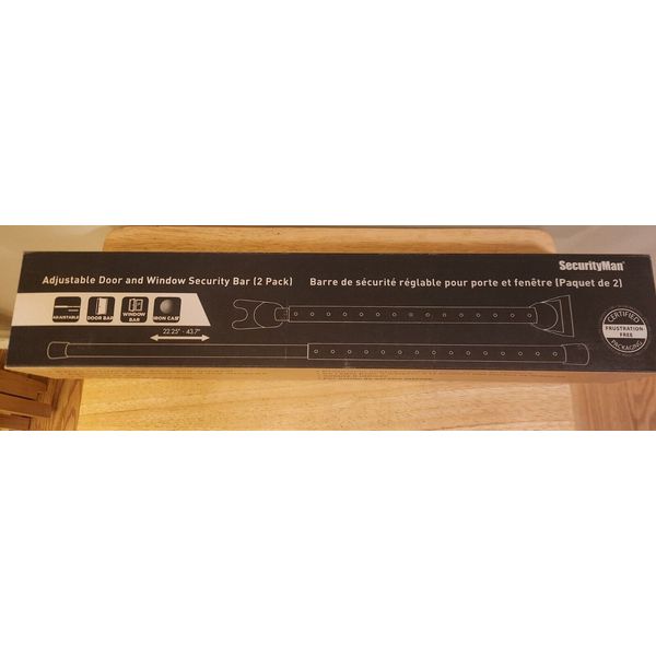 Securityman  Adjustable Sliding Door or Window Security Bar (2 Pack)
