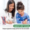 The Pencil Grip Original Pencil Grippers 6 Pcs, Improves Kids Handwriting, Ergonomic Pen Holder for Righties & Lefties, Ideal for Kids, Toddlers, Adults, Writing Tool with Finger Cushion