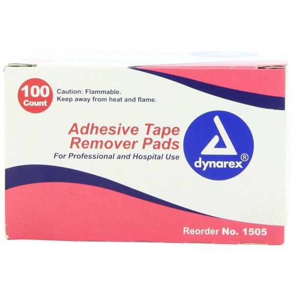 Dynarex Adhesive Tape Remover Pad, Assorted 100 Count