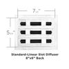 8x6 Modern AC Vent Cover - Decorative White Air Vent - Standard Linear Slot Diff