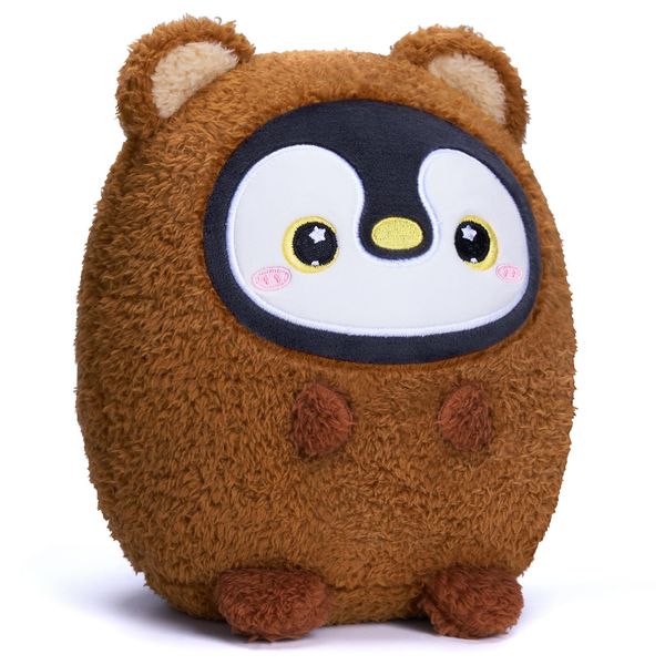 Mewaii Kawaii Cute Penguin Bear Kids Plush Toy Pillow, Kawaii Plushie Cute Stuffed Animal, Soft Penguin Plushies with Outfit Costume Squishy Plush Toys Gift for Girls