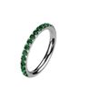 PiercedOff Titanium Hinged 8mm Nose Ring with Outward Facing Emerald Tone CZ Gems