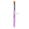 TRIXES 7PC UV Gel Acrylic Nail Brush Set - Nail Art Builder Flat Tips Brush Pen Design Rounded Edge - Accurate Professional Salon Painting Tool - Marbled Purple Pink