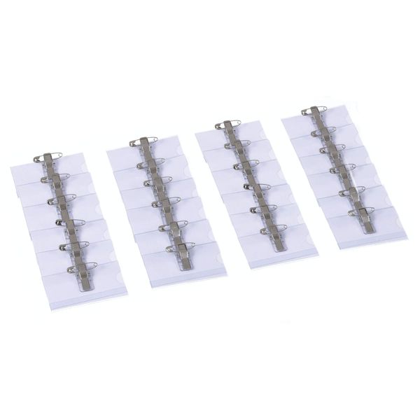 Europel Name Badge Holders with Crocodile Clip, Safety Pin & Blank Card Insert Sheets (Pack of 24) | Horizontal ID Card Holder for School, Colleges, Offices & Corporate Event | 75 x 40 mm