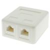 ACCL Cat.6 2Port Surface Mount Box White w/Jack, 1 Pack