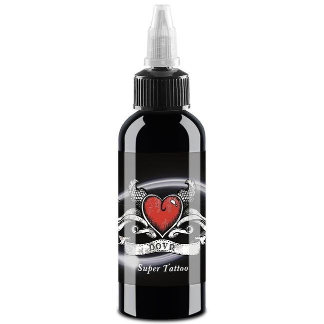 DLD Ein Paar geflügelte Herzen Allzweck-Tattoo-Tinte, super schwarz, Standard-Pigment, permanente Tribal-Linienzeichnung, veganes Tattoo-Zubehör, reines Schwarz (120 ml)