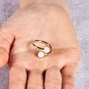 Philip Jones Gold Plated Adjustable Double Pearl Ring