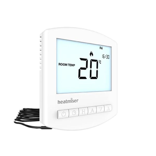 Heatmiser Slimline e Electric Digital Programmable Thermostat with Floor Probe