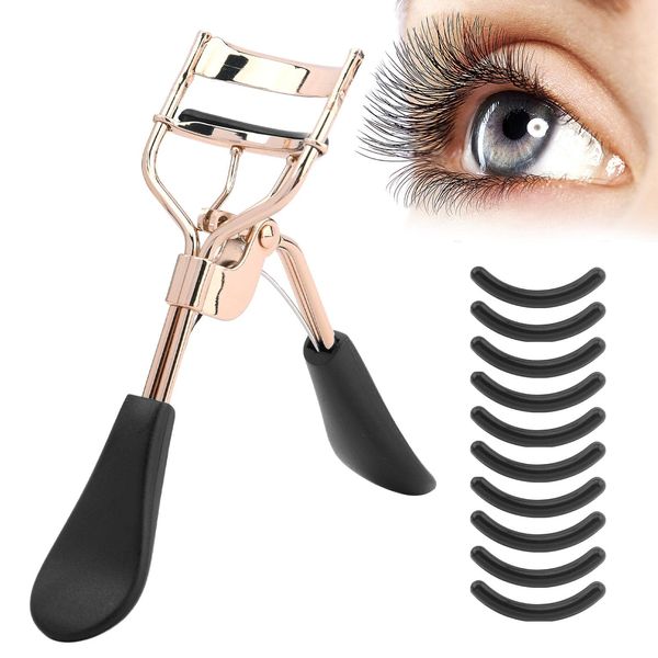 Professionelle Wimpernzange mit 10 Ersatzpads aus Silikon, langlebige Wimpernzange für Frauen und Mädchen, Anfänger, Eyelash Curler für alle Wimpernformen