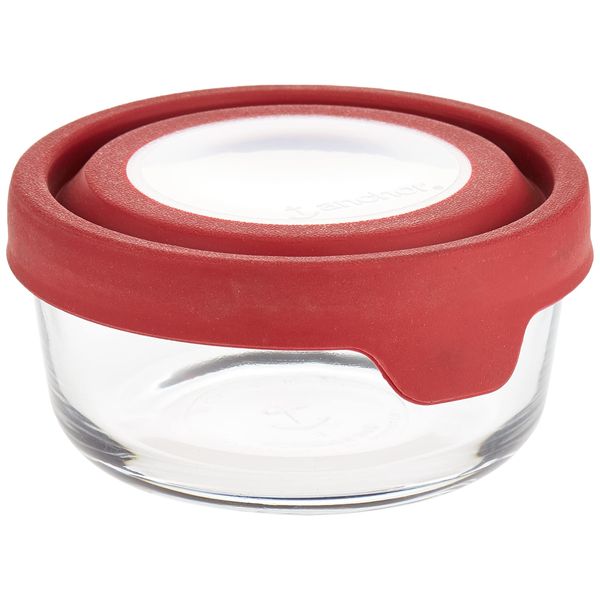 Anchor Hocking TrueSeal Glass Food Storage Container with Airtight Lid, Cherry, 2 Cup,91844AMZ