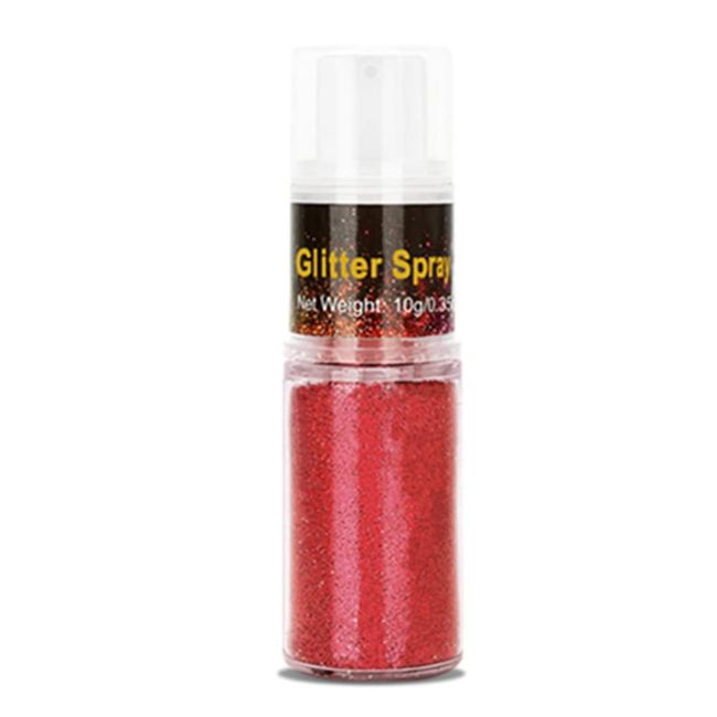 Go Ho Hair and Body Glitter Spray,Festival Glitter Powder Makeup for Clothes,Glitter Spray Loose Sparkle Powder,Holographic Ultra Fine Glitter,Resin Glitter for Crafts,Red,10g