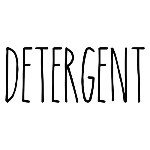 Black - Detergent Vinyl Decal - Laundry Room - Farmhouse Skinny Font - 8.5w x 3.5h inches - Die Cut Sticker