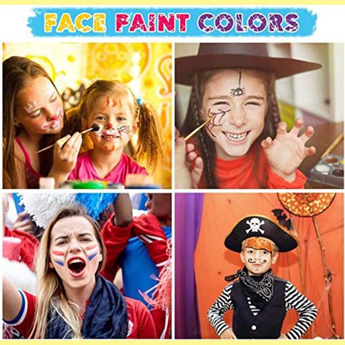 Anka Bella Kids and Adults Can Use Face and Body Painting set -12 color Paint Palette, 14 Brushes and Matching Pen Bag, Professional Easy to Clean Paint For Halloween. (Rainbow Valley set)