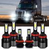 For Freightliner Cascadia 2008-2017 LED Headlight High Low+Fog Light Bulbs Combo