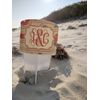 Personalized Chevron & Fall Flowers White Beach Spiker Drink Holder