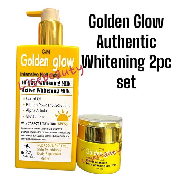 Golden Glow Body Milk 500ml & Face Cream 2pc Set👌