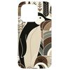 Taupe Mocha Ivory Penguin Grain Forest Plants Leaf Pattern Smartphone Case for iPhone 15 Pro