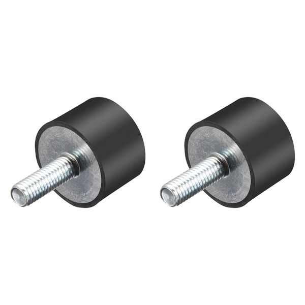 uxcell M8 Thread Rubber Mounts,Vibration Isolators,Cylindrical Shock Absorber with Studs 30 x 20mm 2pcs