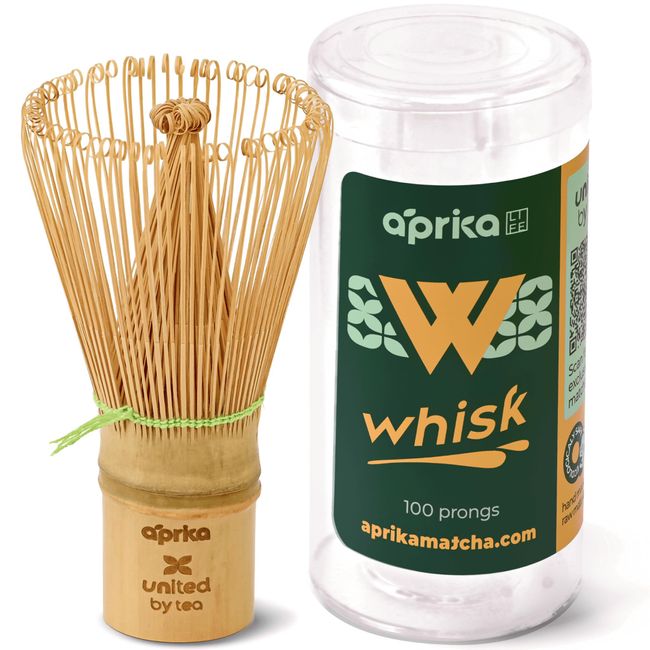 AprikaLife -Traditional Matcha Whisk - 100 Prong Bamboo Whisk For Ceremonial Tea Preparation - Authentic Japanese Bamboo Whisk For Matcha Tea