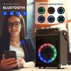 Karaoke Machine with 2 Wireless Microphones, Portable Bass/Treble Bluetooth Spea