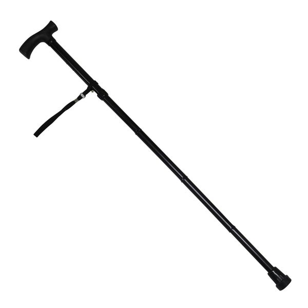 Adjustable Folding Walking Stick Cane (Collapsible Ergonomic Handle Hiking)