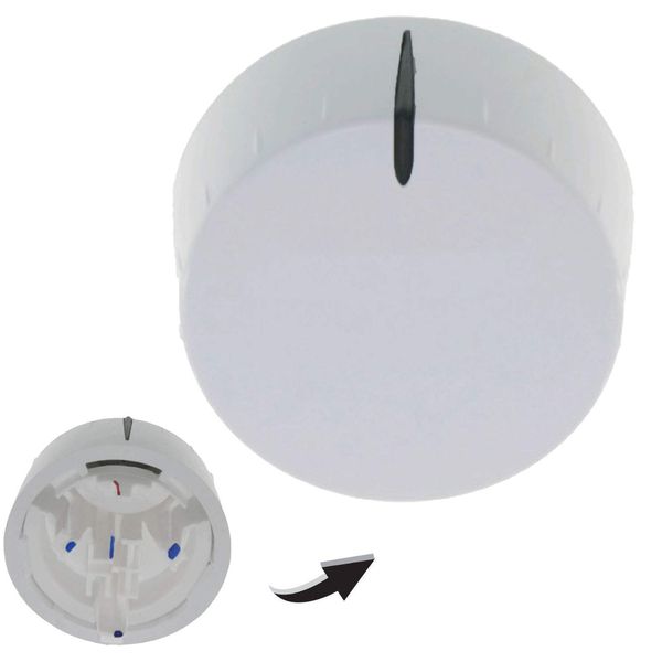 SPARES2GO Temperature Control Knob for Beko Washing Machine (White)