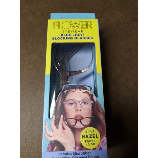Flower Eyewear Blue Light Blocking Glasses, Style: Hazel Power: +0.00