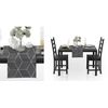 KnBoB Dinner Table Runner Black, Geometry Pattern for Home Kitchen Party Wedding Decorations 12X87 Inch