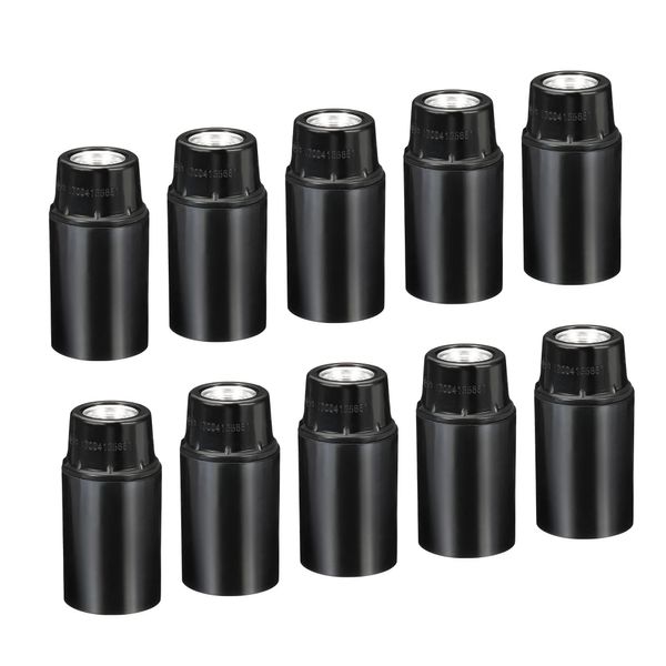 PATIKIL E14 Bulb Holder Light Socket, 10 Pack Thread LED Bulb Lamp Holder for Pendant Lights, Black
