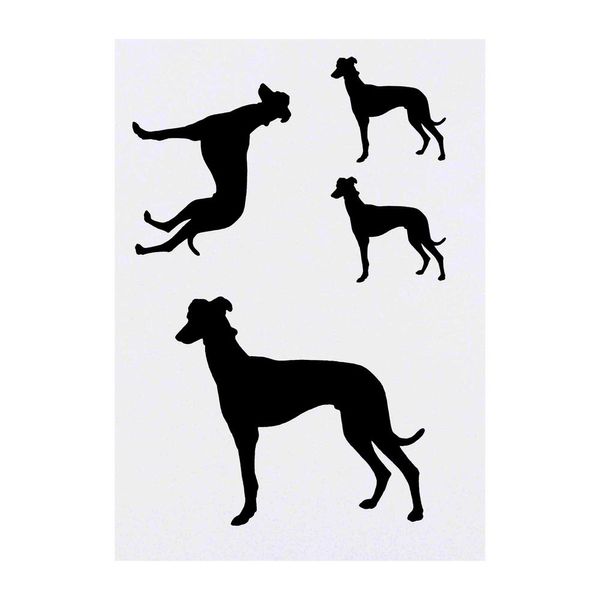 4 x 'Greyhound Silhouette' Temporary Tattoos (TO00012838)