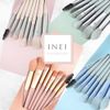 INEI Makeup Brushes, Set of 8 Types, Case Included, Face Brush, Portable, Makeup Tool (Melty Coral)