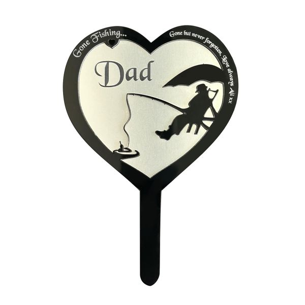 Memorial Plaque, Personalised Fishing, Dad memorial gifts, Grave Marker Plaques, Father, Mum, Son, Brother, Uncle, Garden Sign, funeral remembrance in loving memory