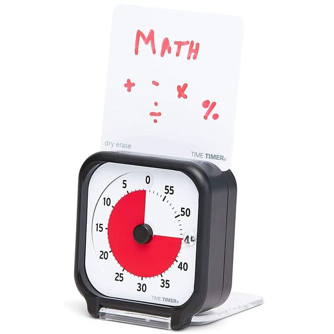 TIME TIMER TT03B-W Study Timer, 3.1 inches (8 cm), 60 Minutes, Learning Alarm