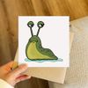 'Grumpy Green Slug' Blank Greeting Card (GC00065939)
