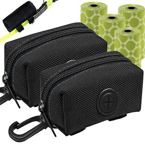 (2 Pack) Dog Poop Bag Holder, Poop Bag Holders for Leashes, Pet Dog Waste Bag...