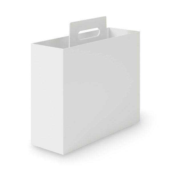 MUJI 38699019 Polypropylene File Box with Handle, Standard Type, White Gray, Approx. Width 3.9 x Depth 12.6 x Height 11.2 inches (10 x 32 x 28.5 cm)