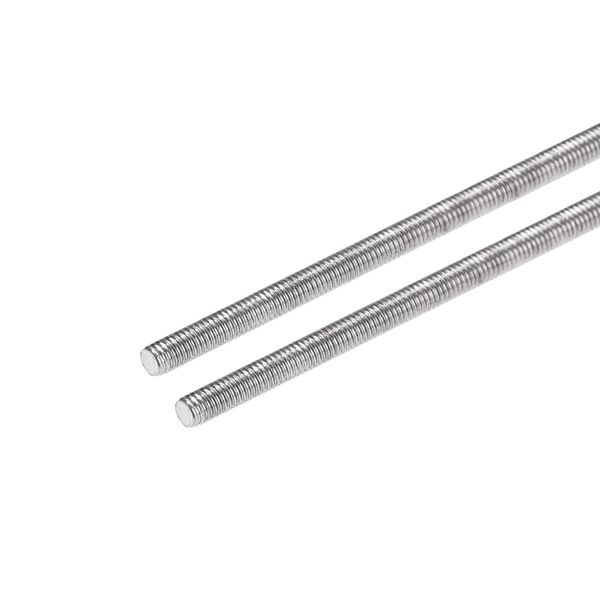 sourcing map 2Pcs M3 x 200mm Fully Threaded Rod 304 Stainless Steel Right Hand Threads