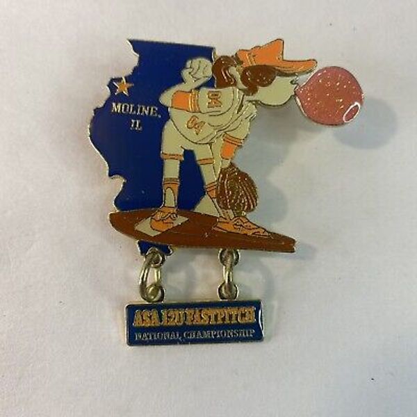 Moline IL ASA 12U National Championship Fastpitch Softball Trading Lapel Hat Pin