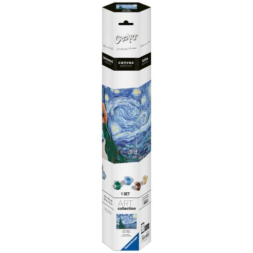 Ravensburger Relax CreArt Van Gogh: Starry Night Canvas Paint by Numbers Kit | Perfect DIY Art Gift for Adults, Stress Relief, and Creative Hobby