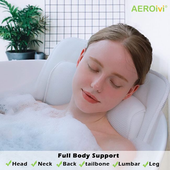 Bath Pillow, Air Mesh Bath Cushion, Bathtub Pillow Full Body, Full Body Mat  Cushion Headrest, Quick Drying Bath Cushion Lumber Mat, Non Slip Spa