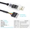 DTECH USB to TTL Adapter FTDI Chip 5V 6 Pin USB to UART Debug Cable FT232RNL IC Serial Converter LED Indicators Output 5 Volt for Windows 11 10 8 7 XP MAC Linux Easy Debugging and Programming-1.8M