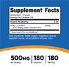 Nutricost Acetyl L-Carnitine 500mg, 180 Capsules - Non-GMO and Gluten Free
