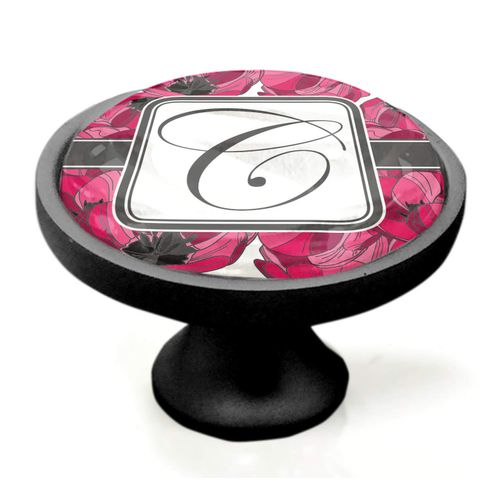 Personalized Tulips Cabinet Knob (Black)