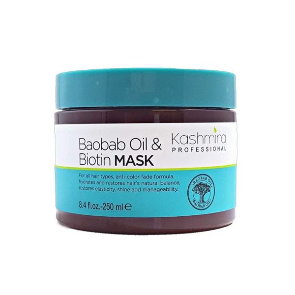 Kashmira Professional Baobab Oil & Biotin Hair Mask Treatment Penetrates Deeply Into The Hair To Help Restore Elasticity and Rebuild Strength